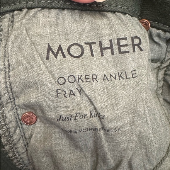 Mother Looker Ankle Fray Skinny Just For Kicks Emerald Green Denim Jeans Size 25 - Picture 12 of 16